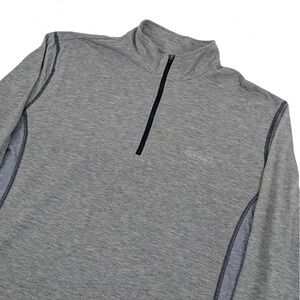 Orvis Trout Bum 1/4 Zip Pullover Mens Large Gray Lightweight Gorp Fishing‎